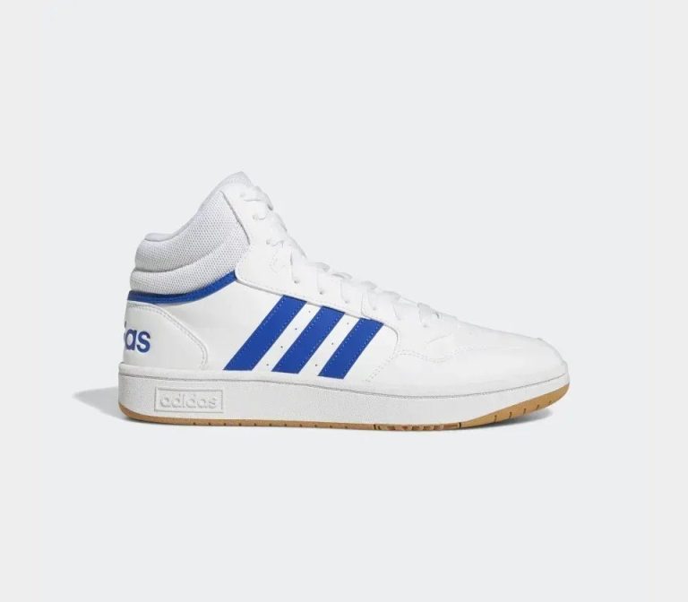 Adidas Sneaker HOOPS 3.0 MID Herren in weiß mit blauen Streifen