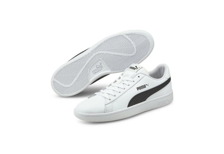 PUMA Herren Sneaker Smash V2 L Weiß/Schwarz  White Black