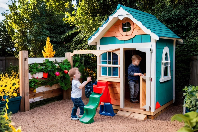 Rollenspiele für Kinder im Holz Spielhaus